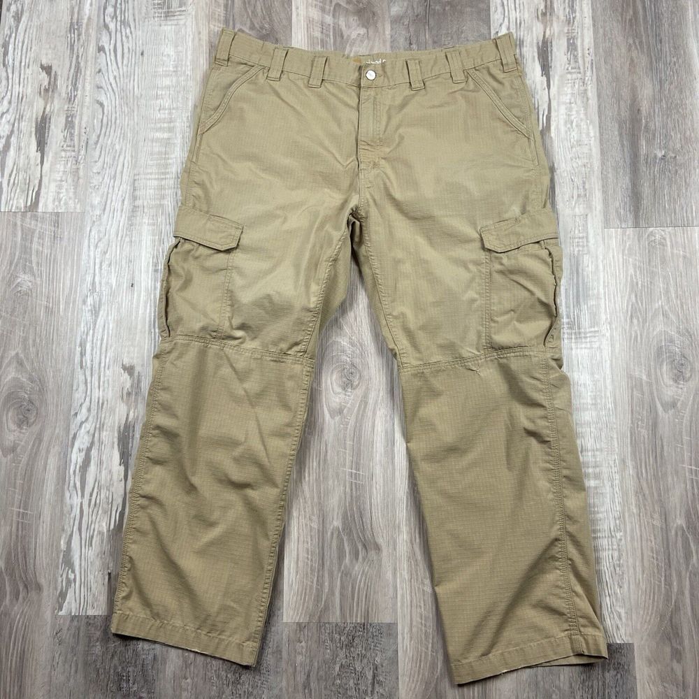 Carhartt Men's Beige Cargo Force Relaxed Pants 44x32 (Fits 42x32)‎ Zip BN200-M
